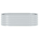 Garden Raised Bed 160x80x44 cm Galvanised Steel Silver - 45-Degree Angle
