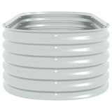 Garden Raised Bed 160x80x44 cm Galvanised Steel Silver - Rear View