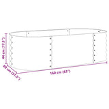 Garden Raised Bed 160x80x44 cm Galvanised Steel Silver - Low Angle