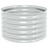 Garden Raised Bed 80x80x44 cm Galvanised Steel Silver - Front View