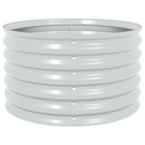 Garden Raised Bed 80x80x44 cm Galvanised Steel Silver - 45-Degree Angle