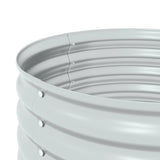 Garden Raised Bed 80x80x44 cm Galvanised Steel Silver - Close-Up Angle