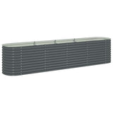 Garden Raised Bed 400x80x81 cm Galvanised Steel Grey