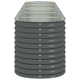 Garden Raised Bed 400x80x81 cm Galvanised Steel Grey - Rear View