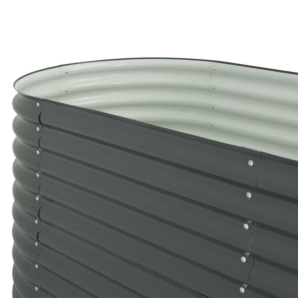 Garden Raised Bed 400x80x81 cm Galvanised Steel Grey