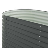 Garden Raised Bed 400x80x81 cm Galvanised Steel Grey