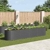 Garden Raised Bed 400x80x81 cm Galvanised Steel Grey