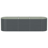 Garden Raised Bed 320x80x81 cm Galvanised Steel Grey