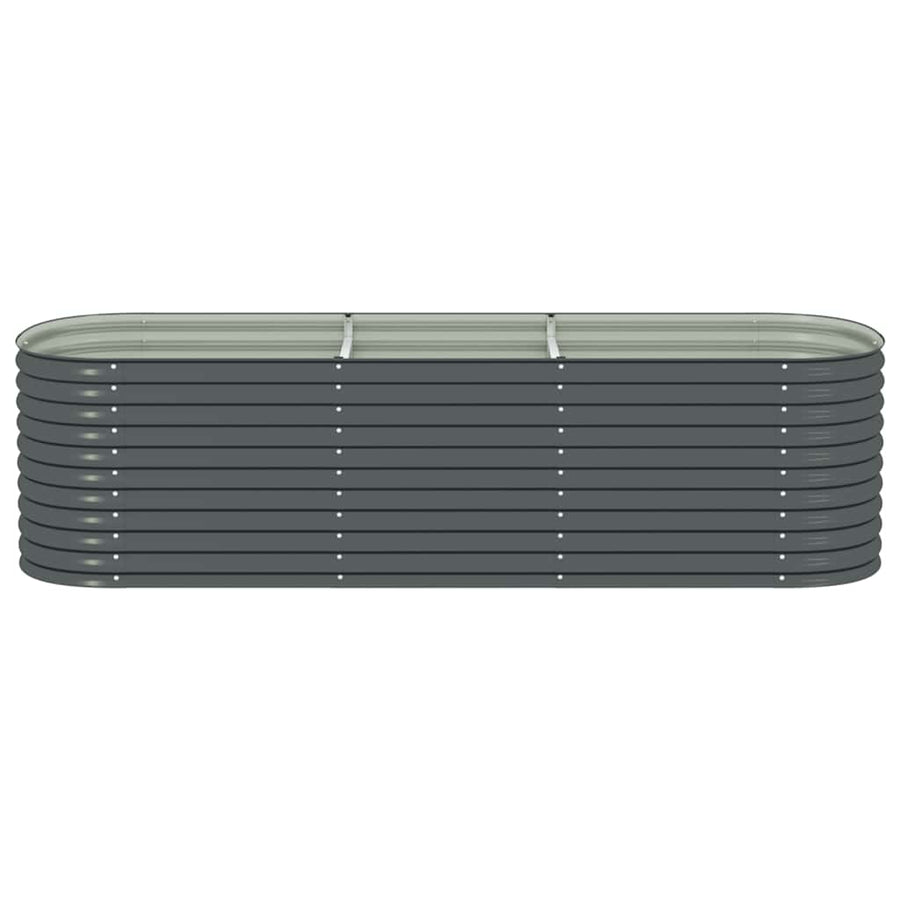Garden Raised Bed 320x80x81 cm Galvanised Steel Grey