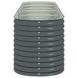 Garden Raised Bed 320x80x81 cm Galvanised Steel Grey - Rear View