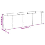 Garden Raised Bed 320x80x81 cm Galvanised Steel Grey - Extra Image