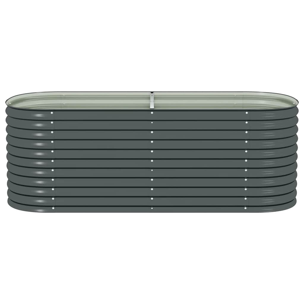 Garden Raised Bed 240x80x81 cm Galvanised Steel Grey