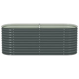 Garden Raised Bed 240x80x81 cm Galvanised Steel Grey
