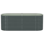 Garden Raised Bed 240x80x81 cm Galvanised Steel Grey