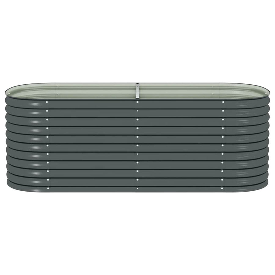 Garden Raised Bed 240x80x81 cm Galvanised Steel Grey