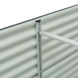 Garden Raised Bed 240x80x81 cm Galvanised Steel Grey - Close-Up Angle