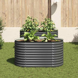 Garden Raised Bed 160x80x81 cm Galvanised Steel Grey - Side View