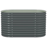 Garden Raised Bed 160x80x81 cm Galvanised Steel Grey