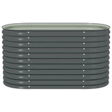 Garden Raised Bed 160x80x81 cm Galvanised Steel Grey - 45-Degree Angle