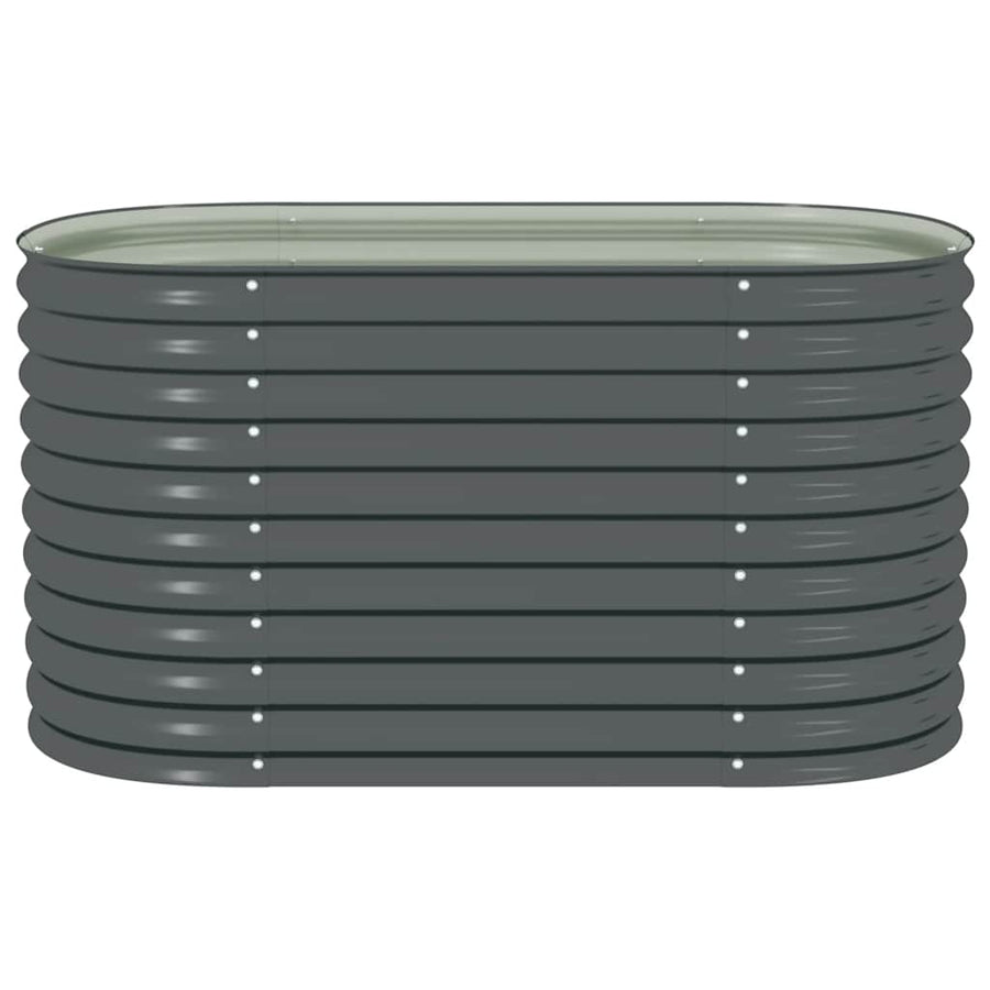 Garden Raised Bed 160x80x81 cm Galvanised Steel Grey