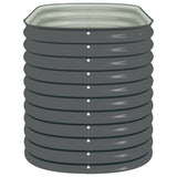 Garden Raised Bed 160x80x81 cm Galvanised Steel Grey - Rear View