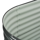 Garden Raised Bed 160x80x81 cm Galvanised Steel Grey - Close-Up Angle