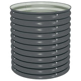 Garden Raised Bed 80x80x81 cm Galvanised Steel Grey - Front View