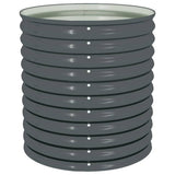 Garden Raised Bed 80x80x81 cm Galvanised Steel Grey - Top-Down View