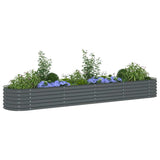 Garden Raised Bed 400x80x44 cm Galvanised Steel Grey - Top-Down View