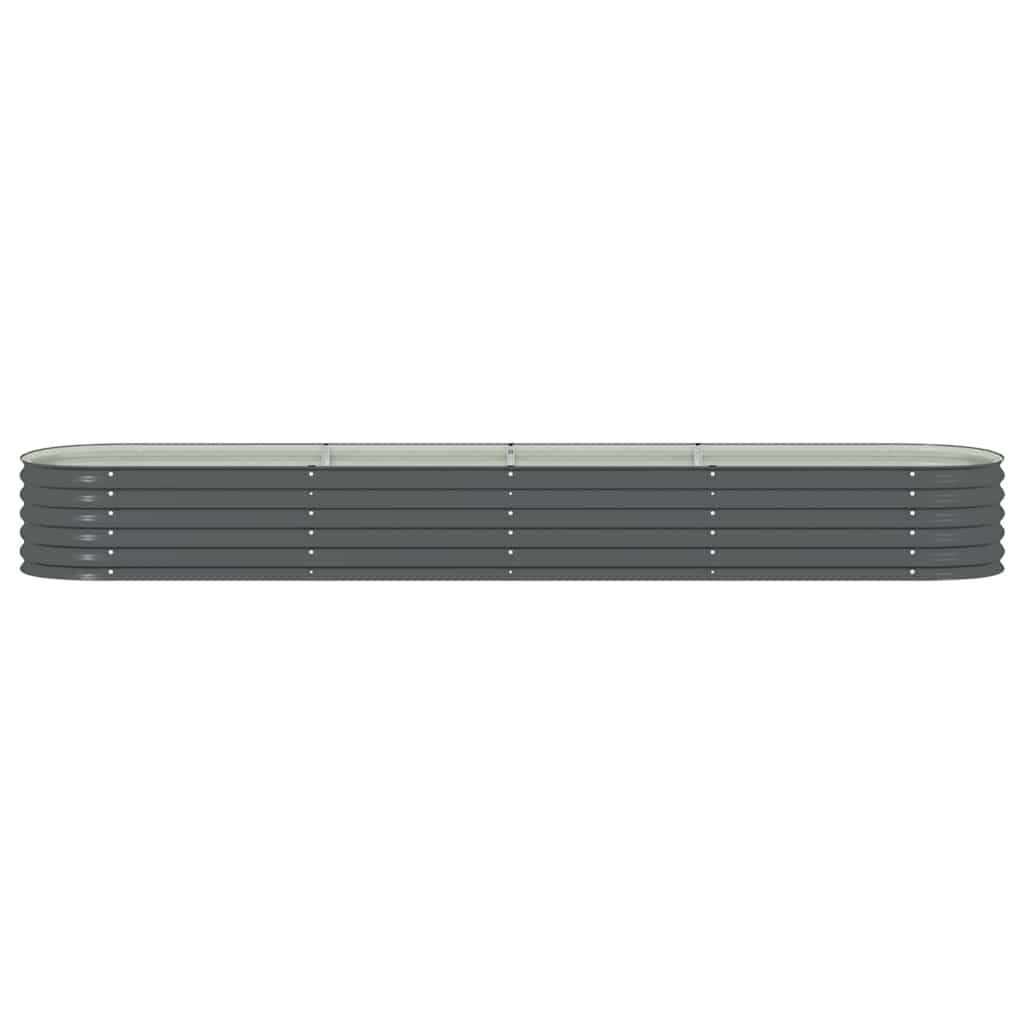 Garden Raised Bed 400x80x44 cm Galvanised Steel Grey