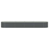 Garden Raised Bed 400x80x44 cm Galvanised Steel Grey