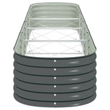 Garden Raised Bed 400x80x44 cm Galvanised Steel Grey - Rear View