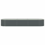 Garden Raised Bed 320x80x44 cm Galvanised Steel Grey