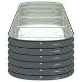 Garden Raised Bed 320x80x44 cm Galvanised Steel Grey - 45-Degree Angle