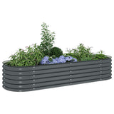 Garden Raised Bed 240x80x44 cm Galvanised Steel Grey - Top-Down View