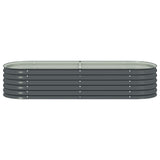 Garden Raised Bed 240x80x44 cm Galvanised Steel Grey