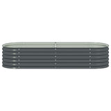 Garden Raised Bed 240x80x44 cm Galvanised Steel Grey - 45-Degree Angle