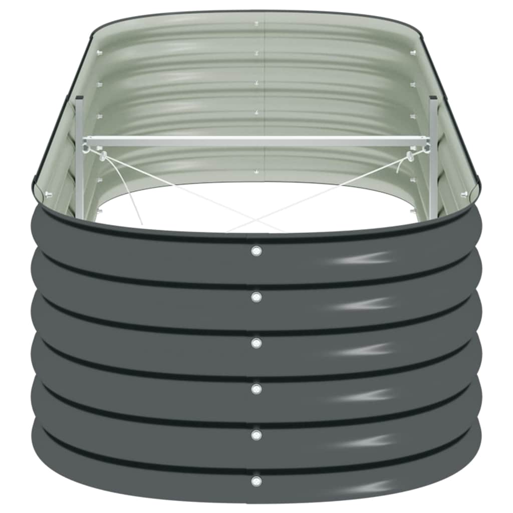 Garden Raised Bed 240x80x44 cm Galvanised Steel Grey