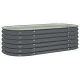 Garden Raised Bed 160x80x44 cm Galvanised Steel Grey