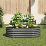 Garden Raised Bed 160x80x44 cm Galvanised Steel Grey - Side View