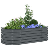 Garden Raised Bed 160x80x44 cm Galvanised Steel Grey - Top-Down View