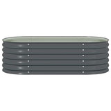 Garden Raised Bed 160x80x44 cm Galvanised Steel Grey - 45-Degree Angle