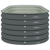 Garden Raised Bed 160x80x44 cm Galvanised Steel Grey - Rear View