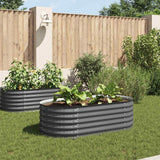 Garden Raised Bed 160x80x44 cm Galvanised Steel Grey