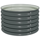 Garden Raised Bed 80x80x44 cm Galvanised Steel Grey - Front View