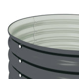 Garden Raised Bed 80x80x44 cm Galvanised Steel Grey - Close-Up Angle