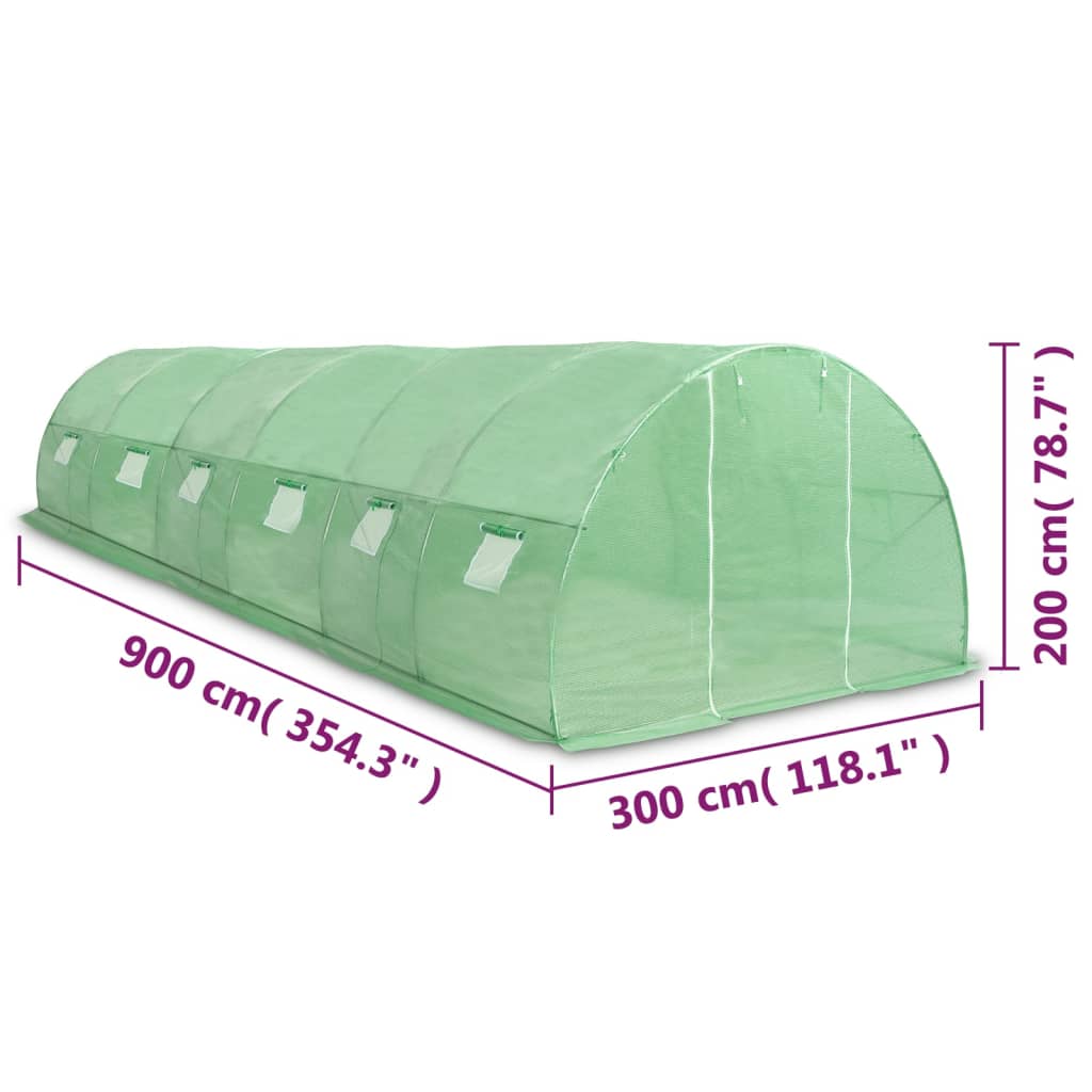 Greenhouse 27 m? 900x300x200 cm