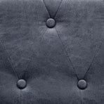 Chesterfield Sofa Set Artificial Suede Leather Grey