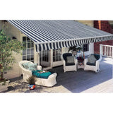 Folding Awning Manual Operated 300 cm Blue/White - Side View