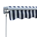 Folding Awning Manual Operated 300 cm Blue/White - Top-Down View